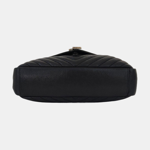 COLLEGE Large Chevron Lambskin Black