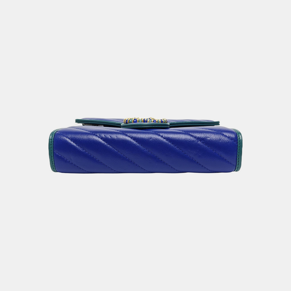 GG Marmont Mini Quilted Calfskin Blue