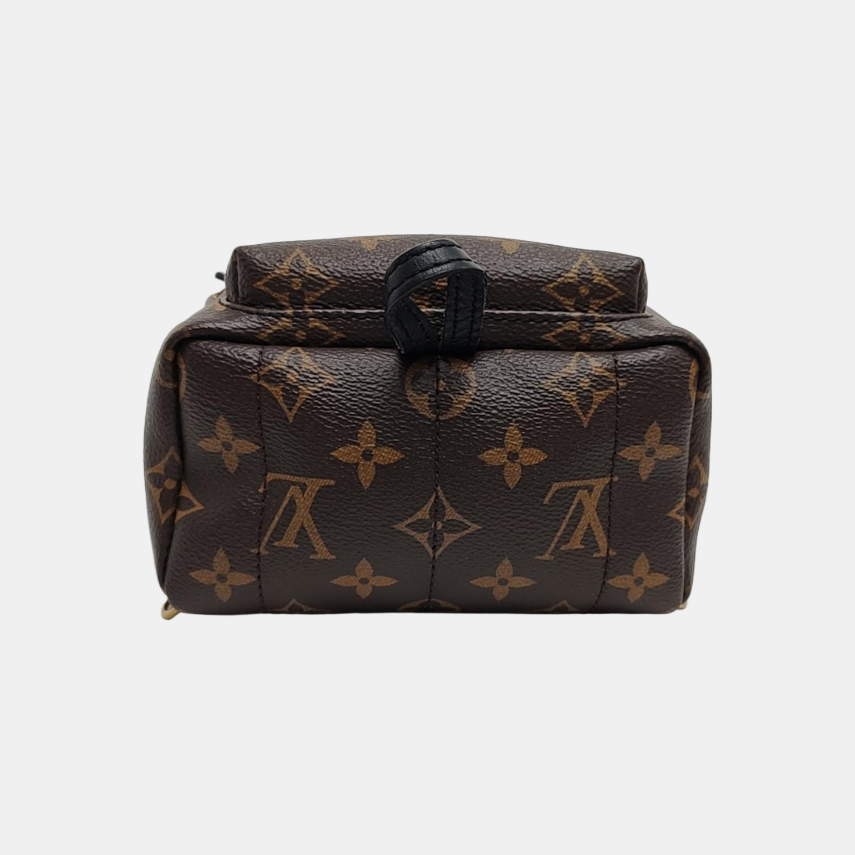 Authenticated pre-owned  PALM SPRINGS Mini Monogram Coated Canvas Brown - Backpack at Looply