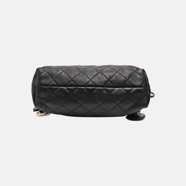 Quilted Lambskin Shoulder Bag Black
