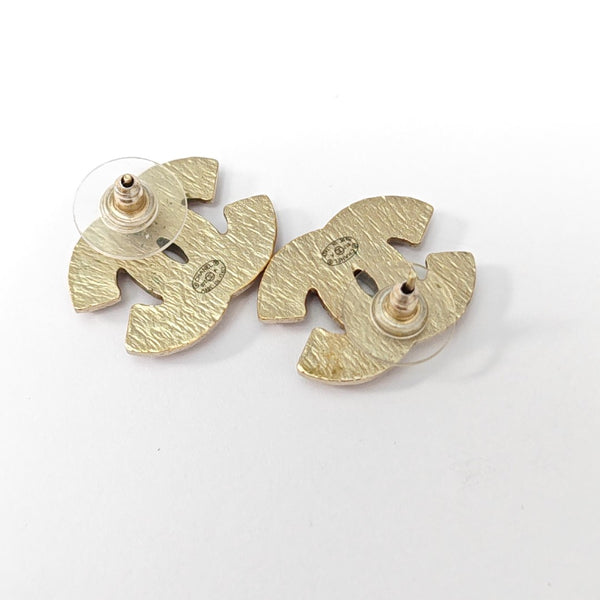 CC Logo Metal Clear Stud Earrings