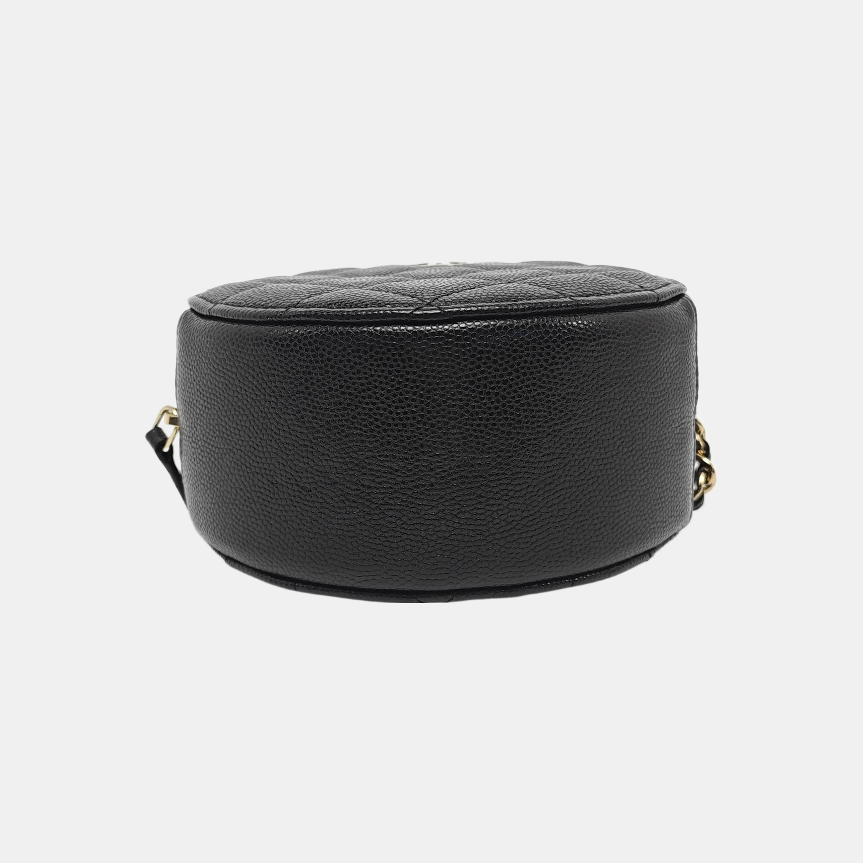 ROUND Quilted Grained Calfskin Black