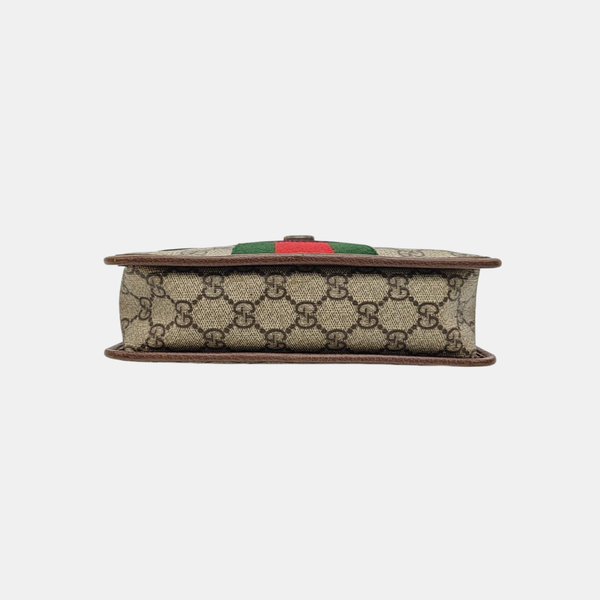 Ophidia Small Monogram Coated Canvas Beige