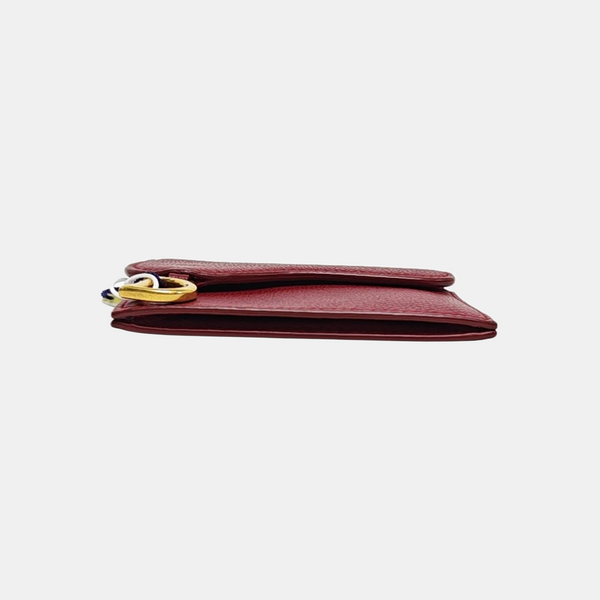 Saddle Mini Calfskin Red Card Holder