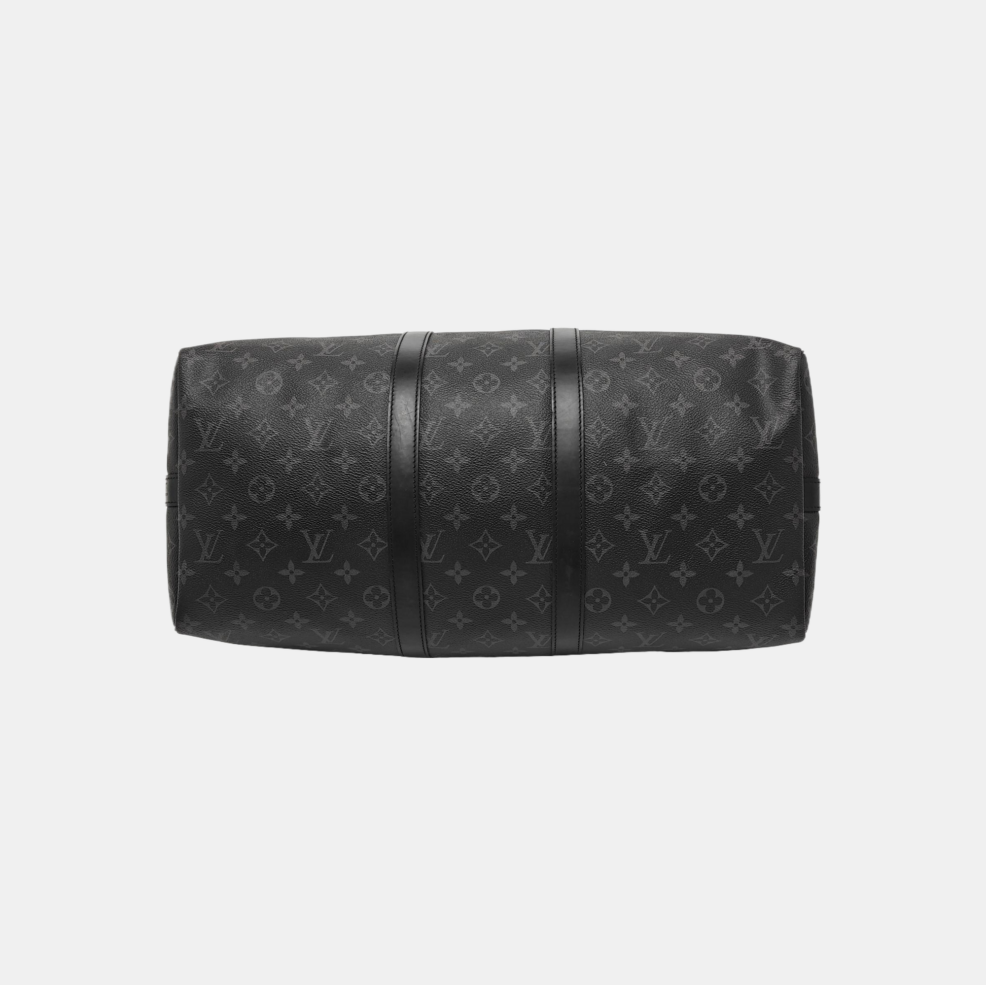 KEEPALL 45 Monogram Coated Canvas Black