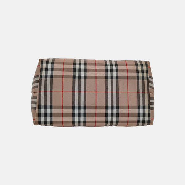 Coated Canvas Top Handle Bag Brown