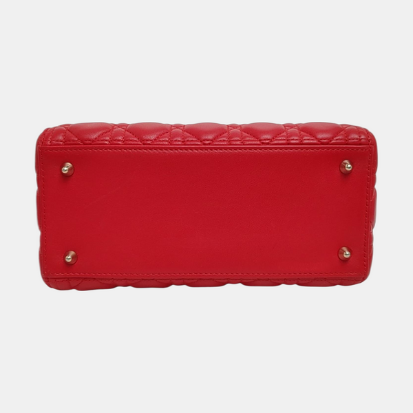 Lady Dior Medium Cannage Lambskin Red