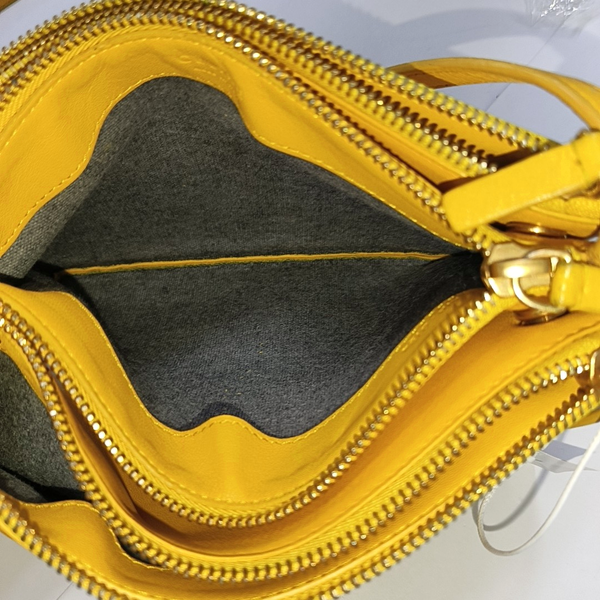 Authenticated pre-owned  TRIO Small Calfskin Yellow - Crossbody Bag at Looply