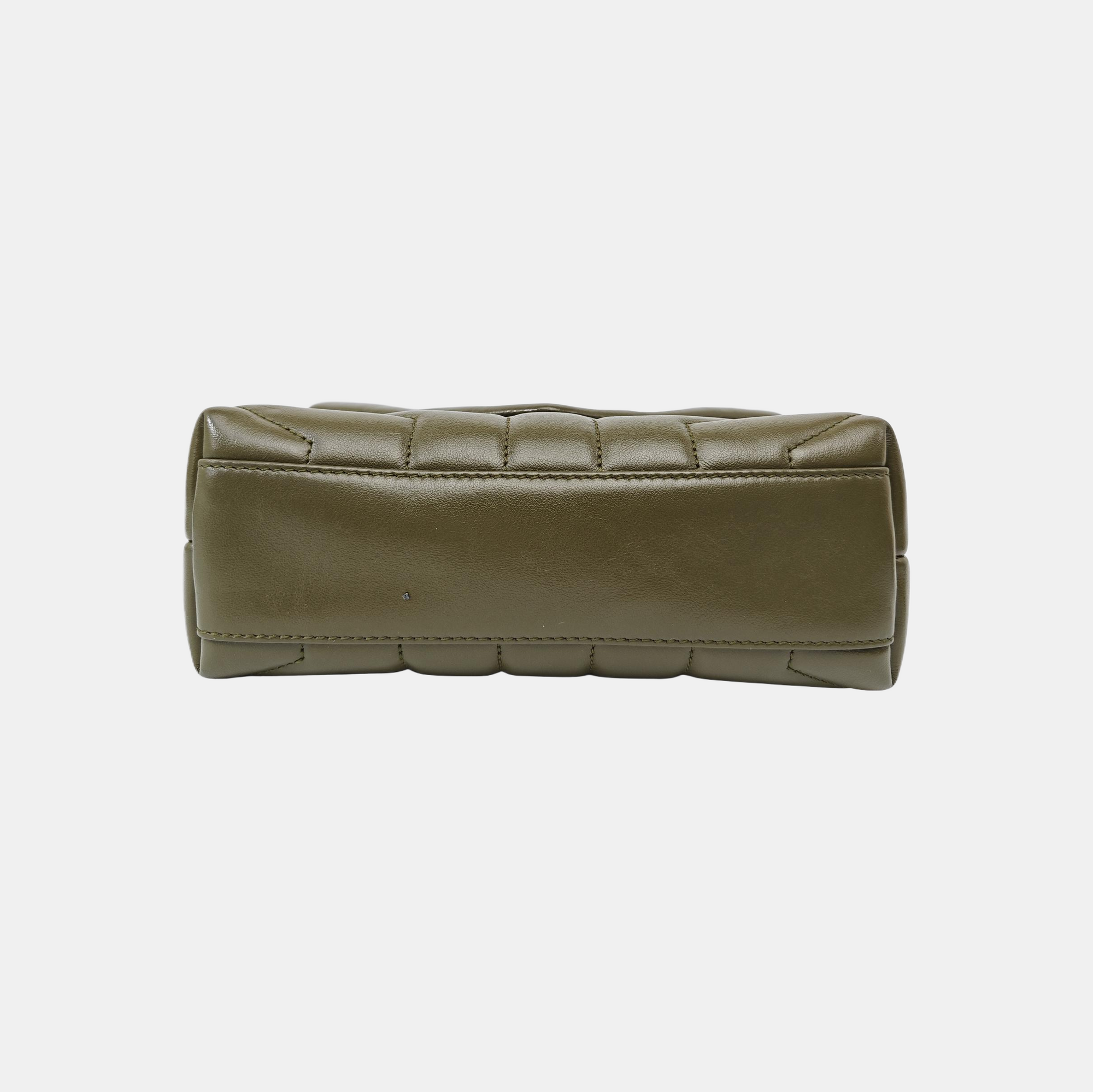 LOULOU Extra Small Chevron Calfskin Green
