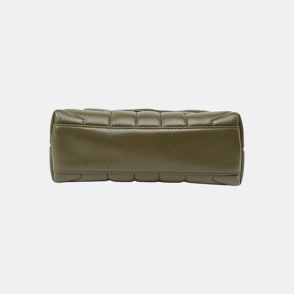 LOULOU Extra Small Chevron Calfskin Green
