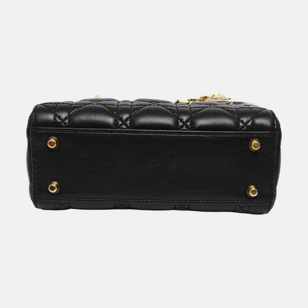 Lady Dior Mini Cannage Lambskin Black