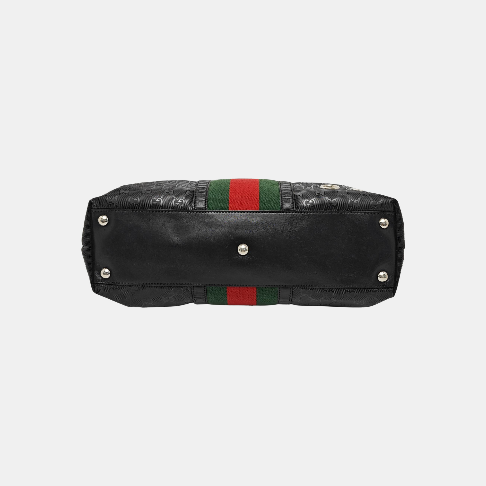 Rania Monogram Coated Canvas Black