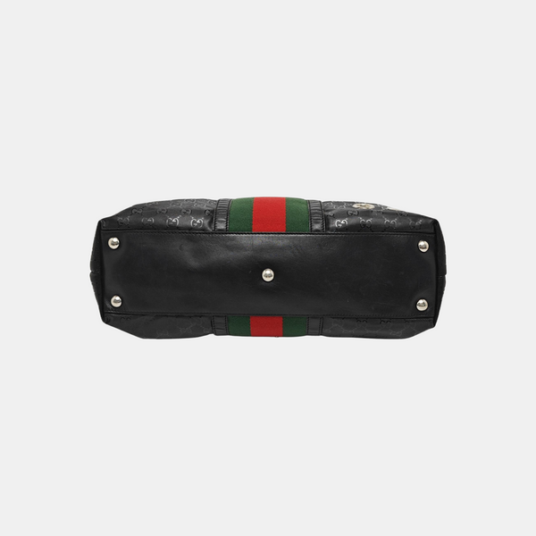 Rania Monogram Coated Canvas Black