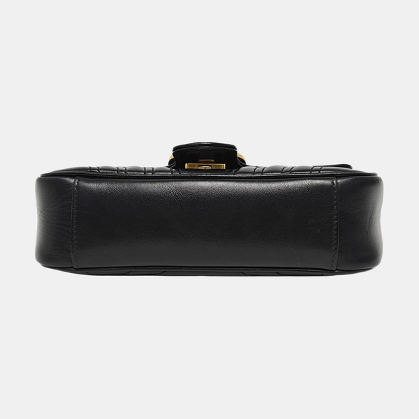 GG Marmont Small Quilted Calfskin Black