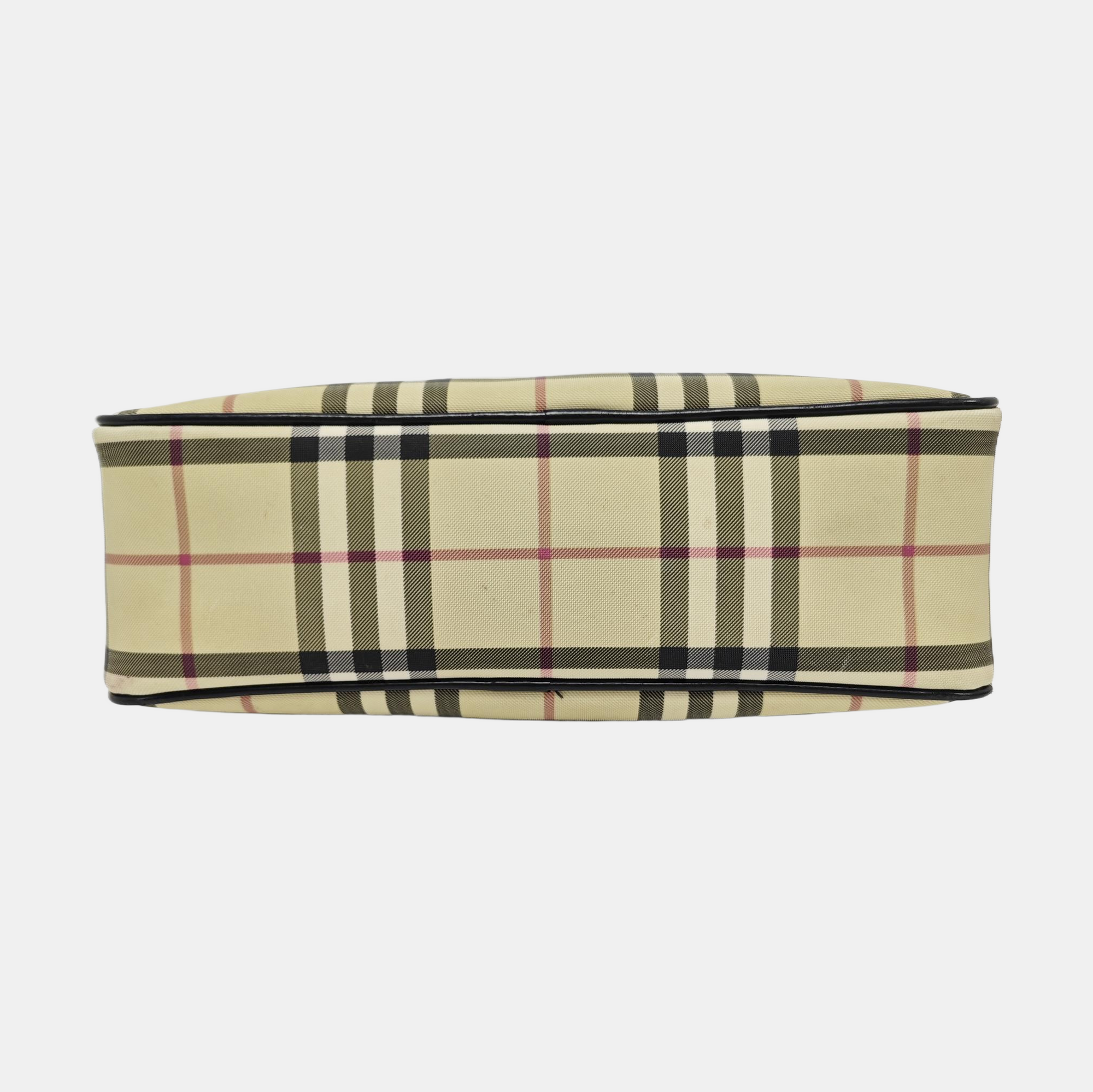 Coated Canvas Top Handle Bag Beige