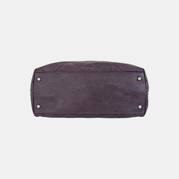 Quilted Calfskin Tote Bag Purple
