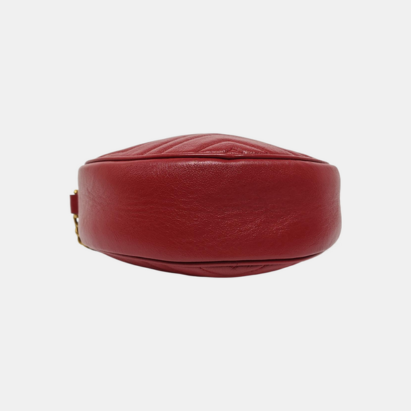 GG Marmont Mini Piel de Becerro Matelaseada Roja