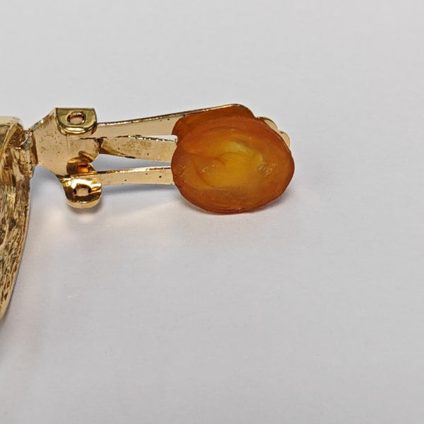 Petit CD Metal Gold Clip On Earrings