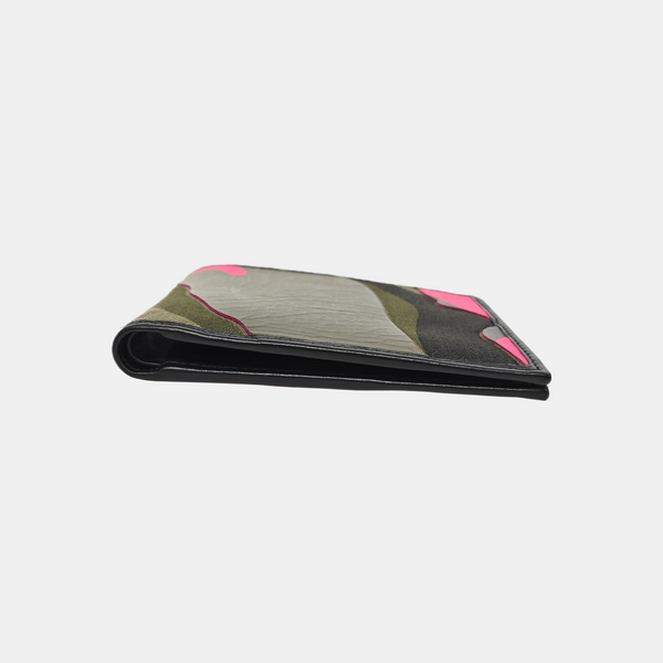 Coated Canvas Card Holder Green
