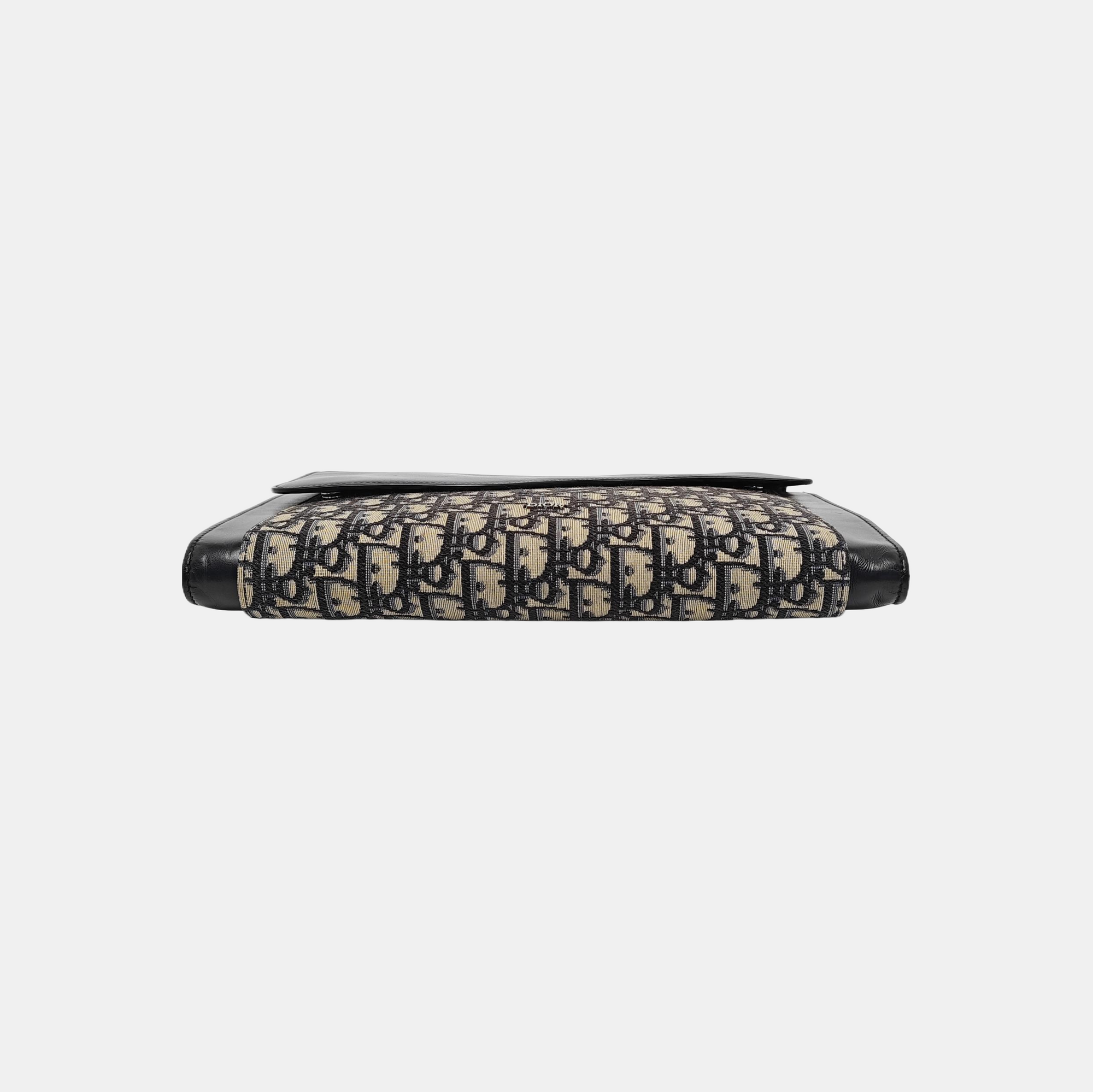 Oblique Canvas Clutch Blue