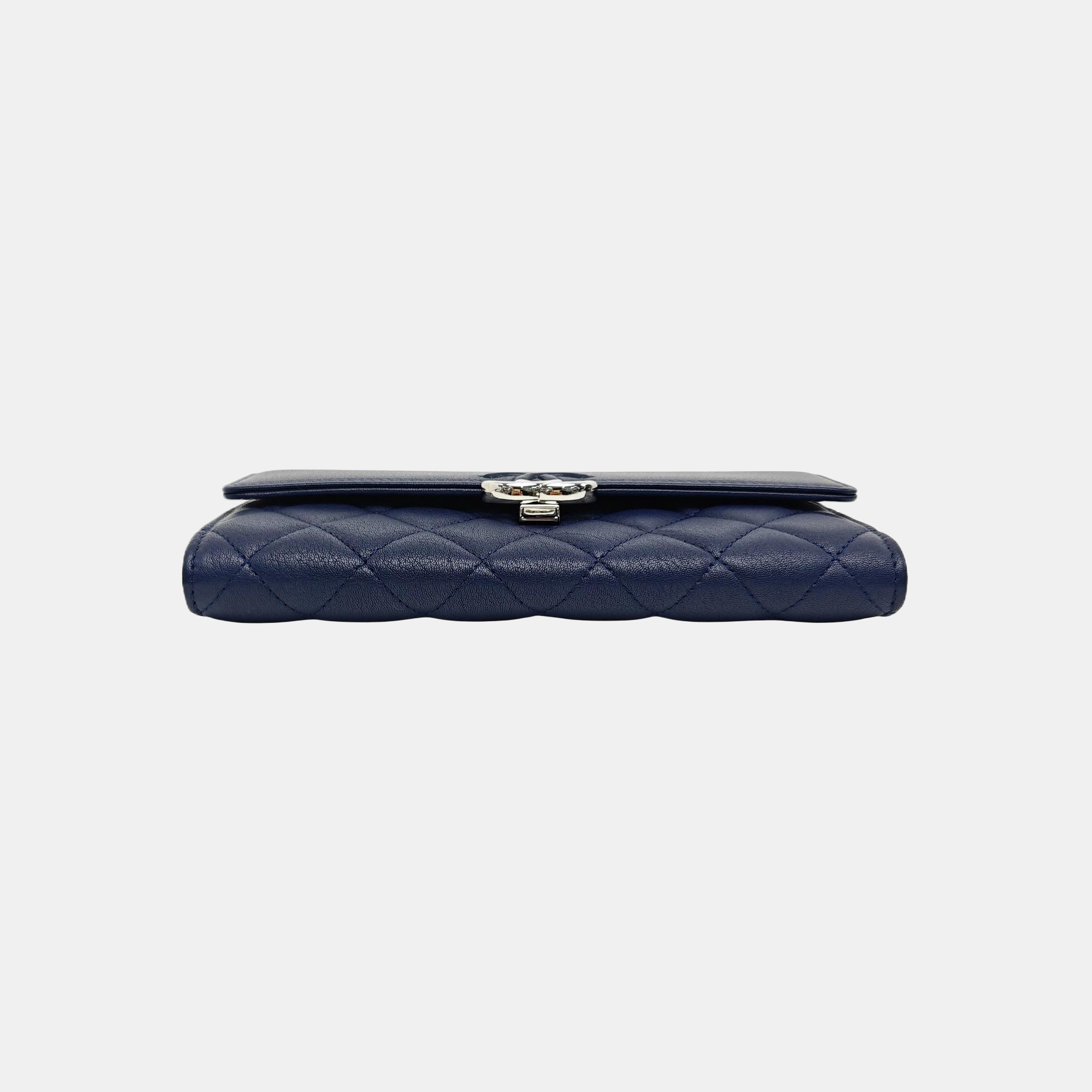 Quilted Lambskin Wallet Blue