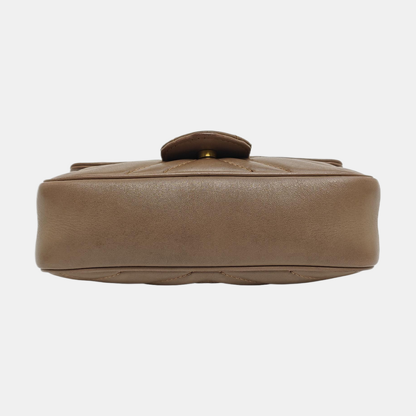 GG Marmont Mini Quilted Calfskin Beige