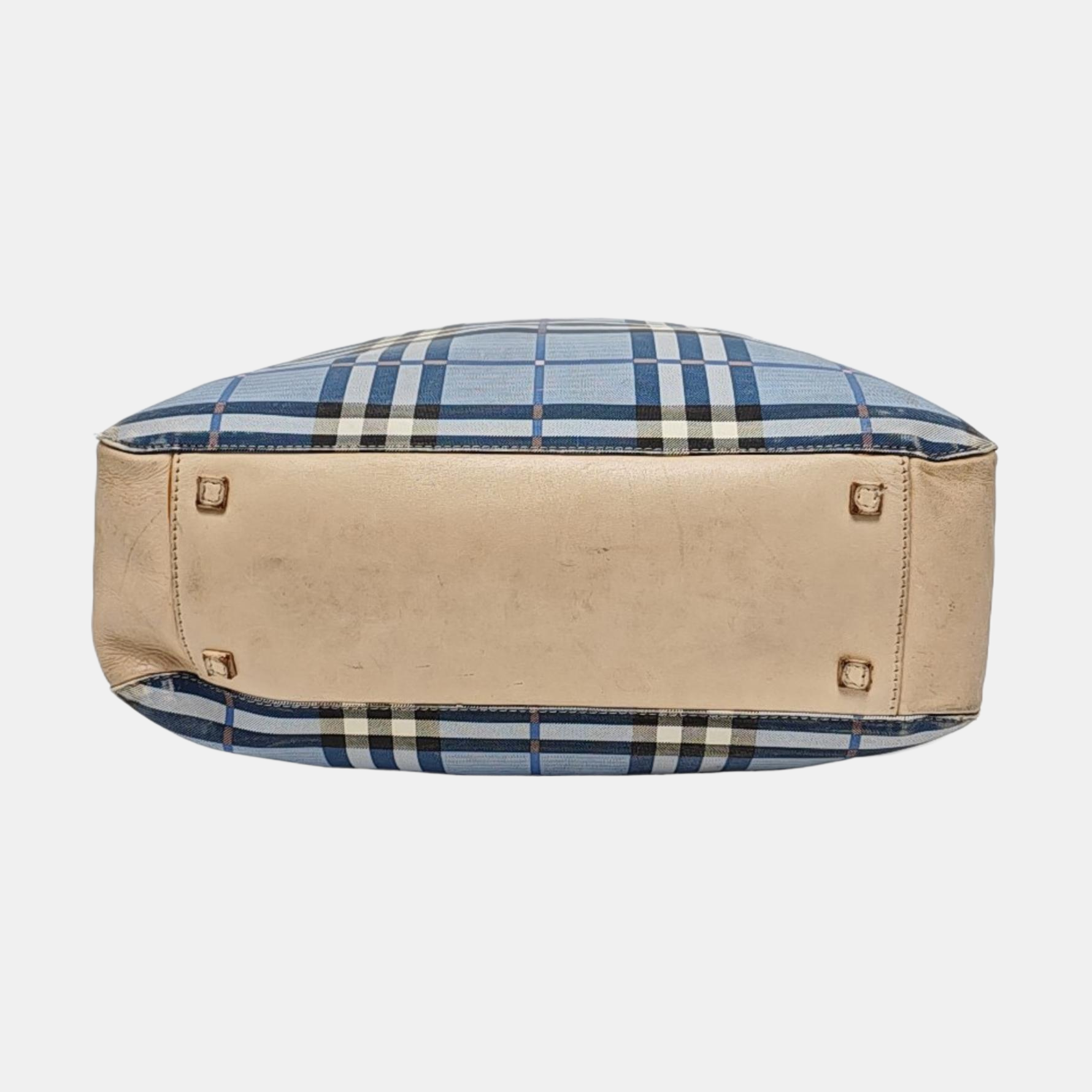 Coated Canvas Top Handle Bag Blue