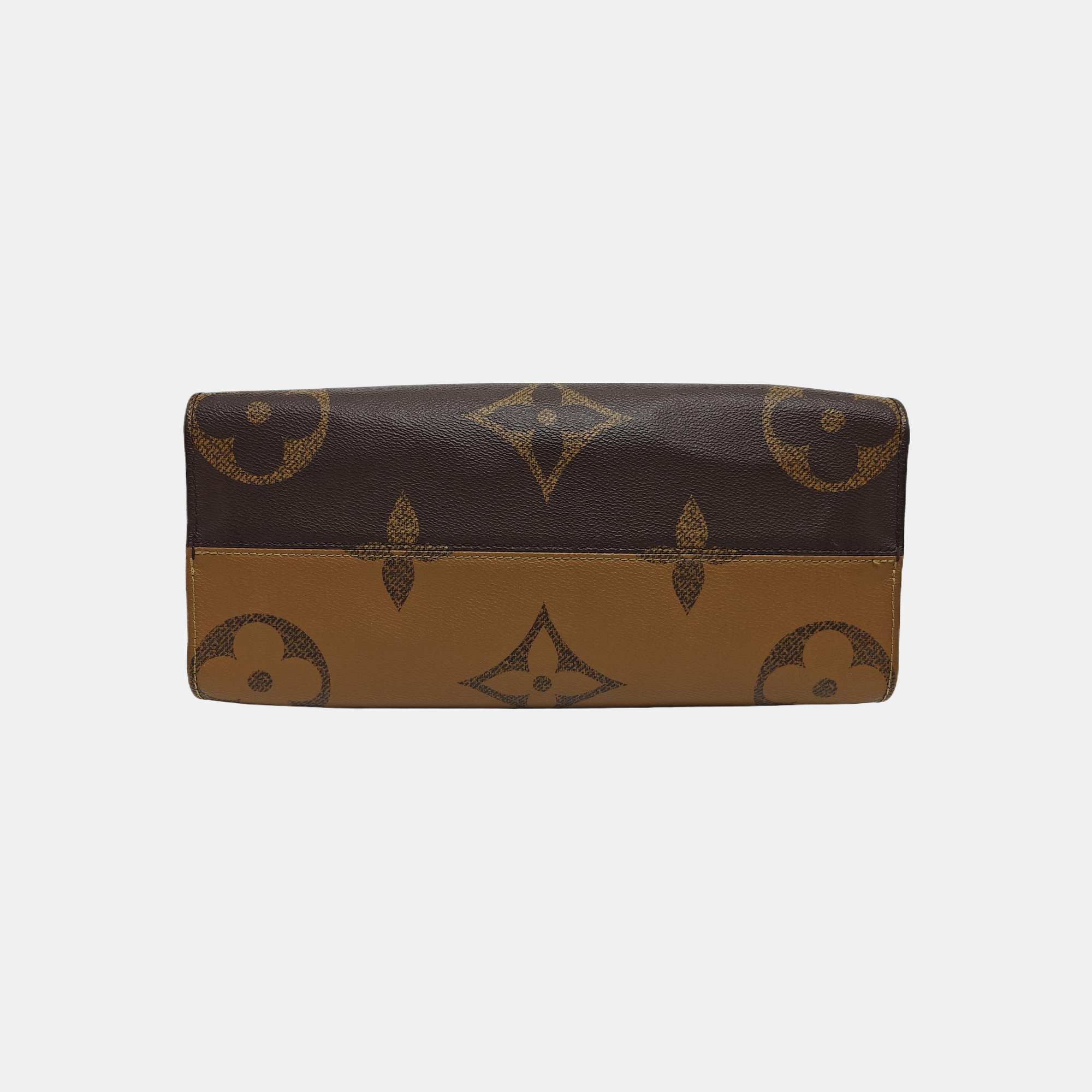 ONTHEGO MM Monogram Coated Canvas Brown