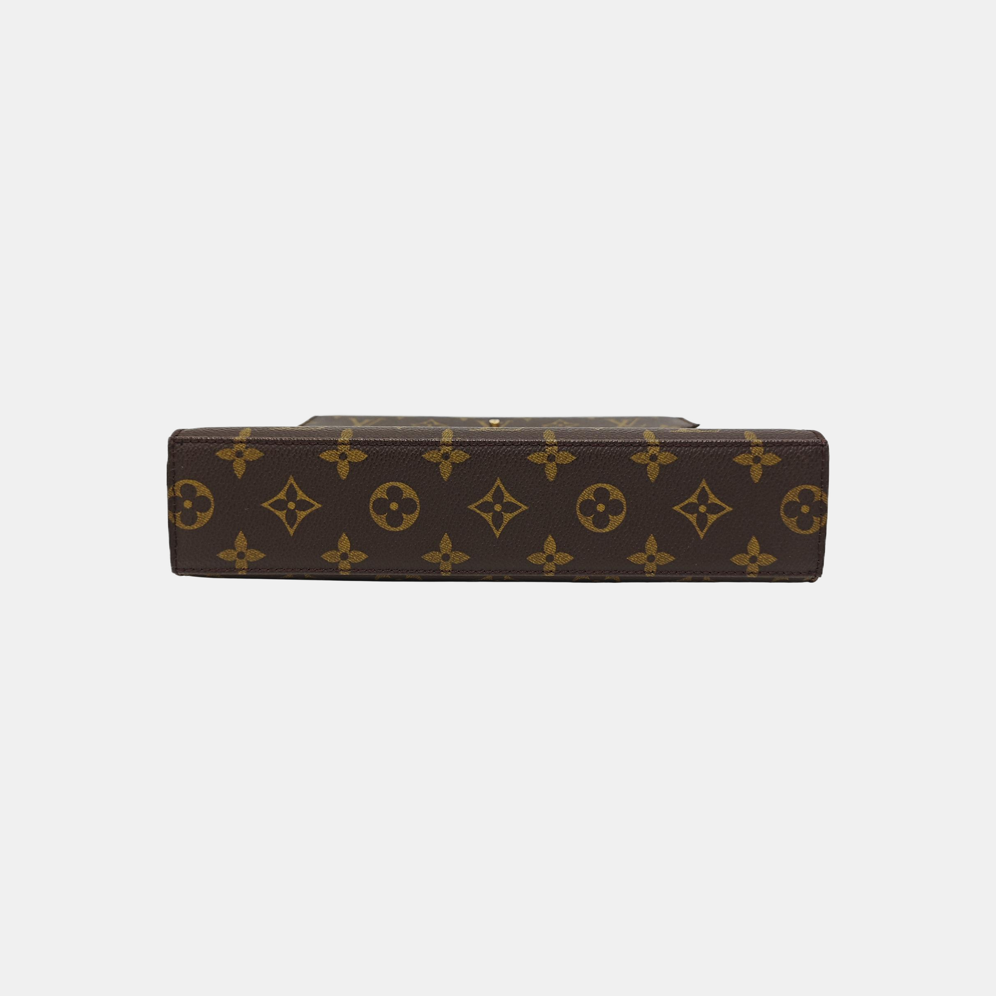 Coated Canvas Top Handle Bag Brown