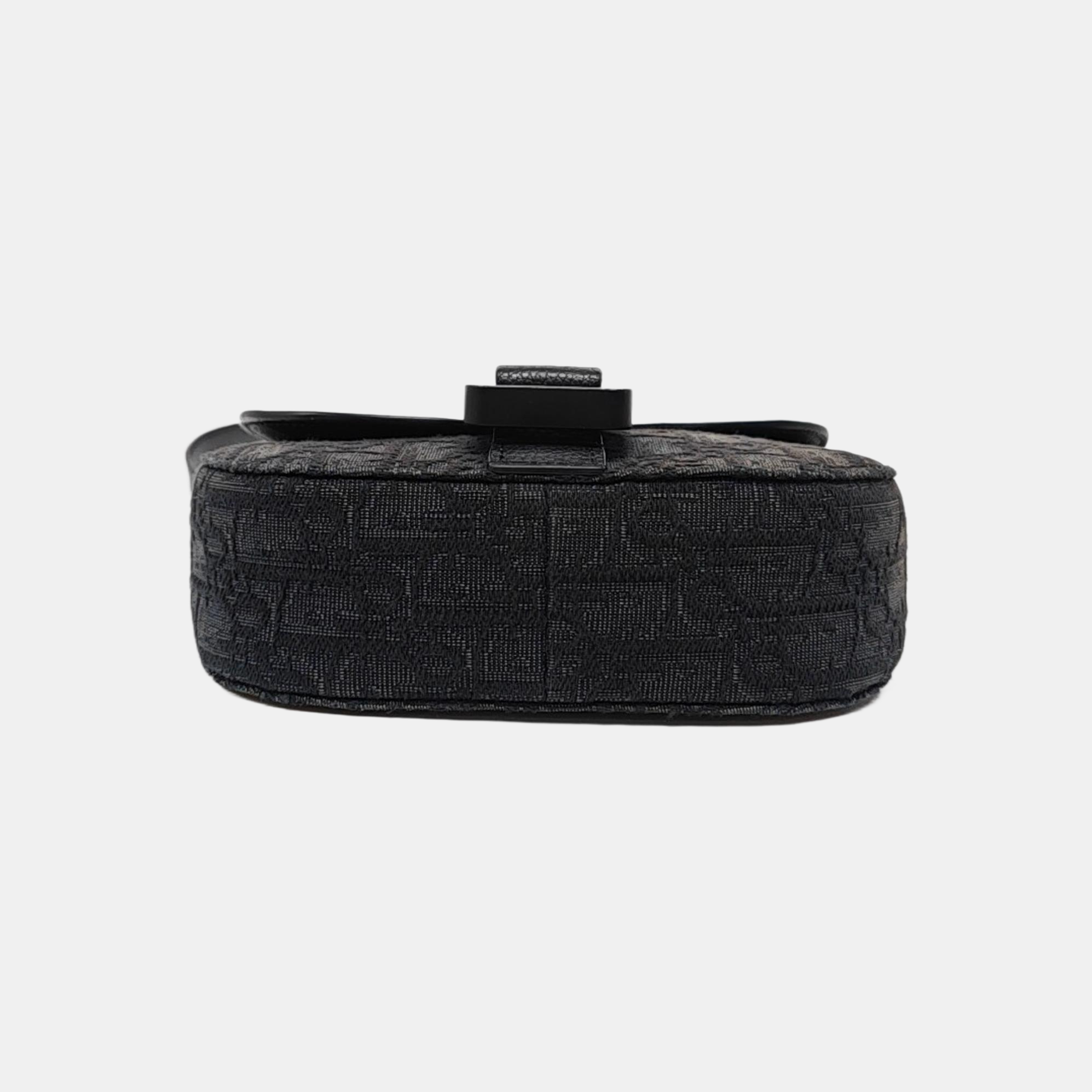 Saddle Mini Oblique Calfskin Black