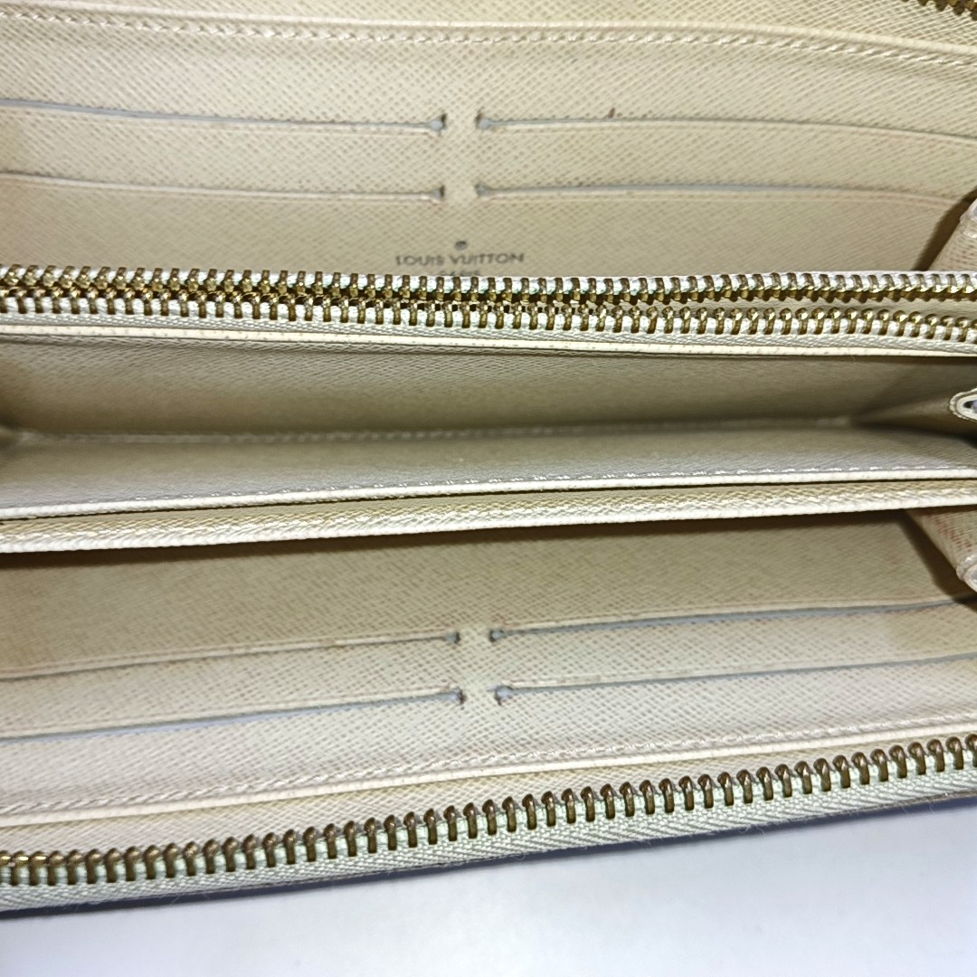 ZIPPY Damier Azur Coated Canvas White Wallet
