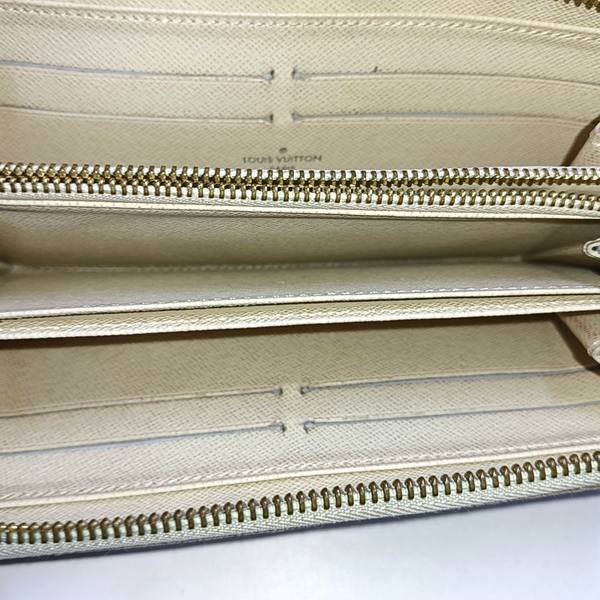 ZIPPY Damier Azur Coated Canvas White Wallet