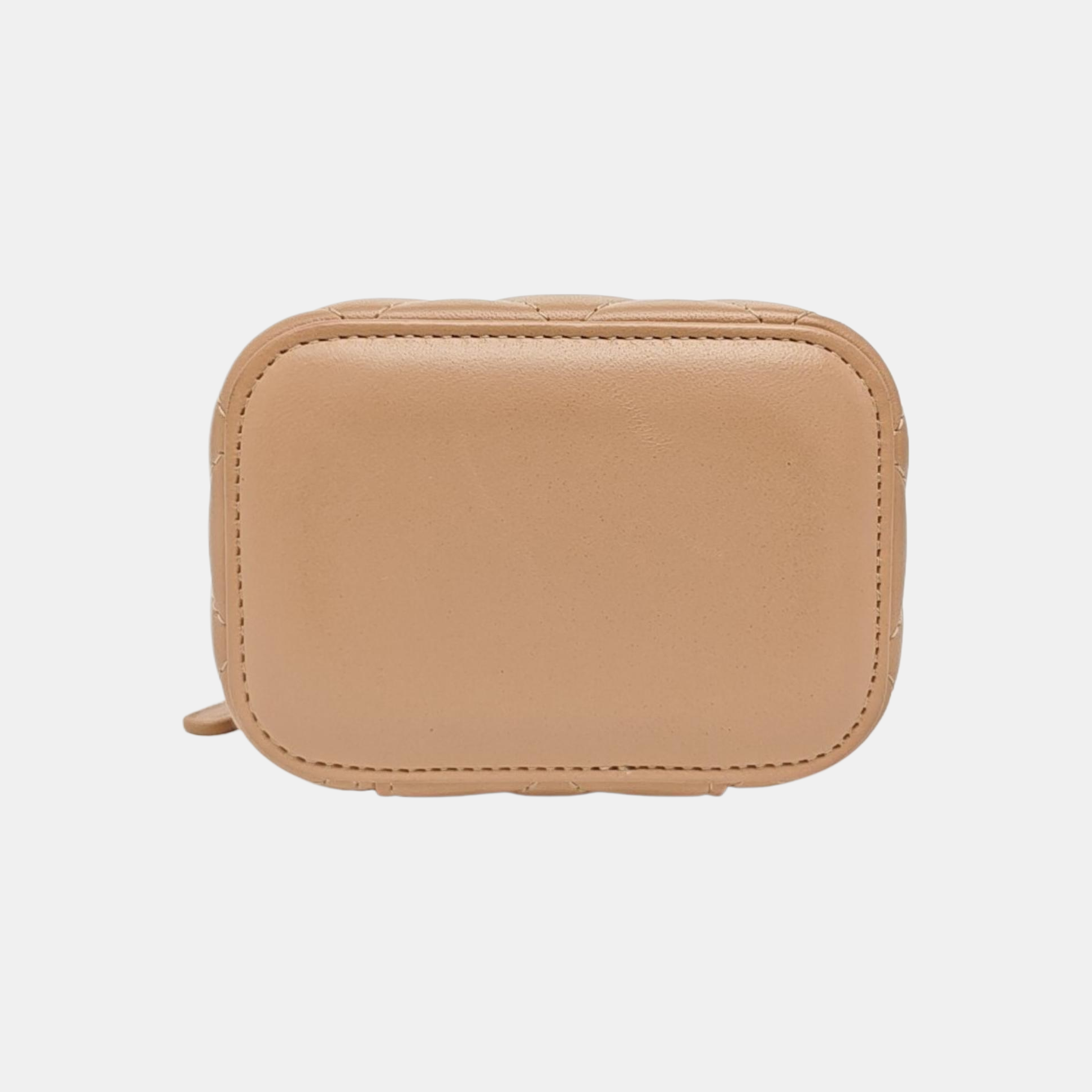 VANITY CASE Mini Quilted Lambskin Beige