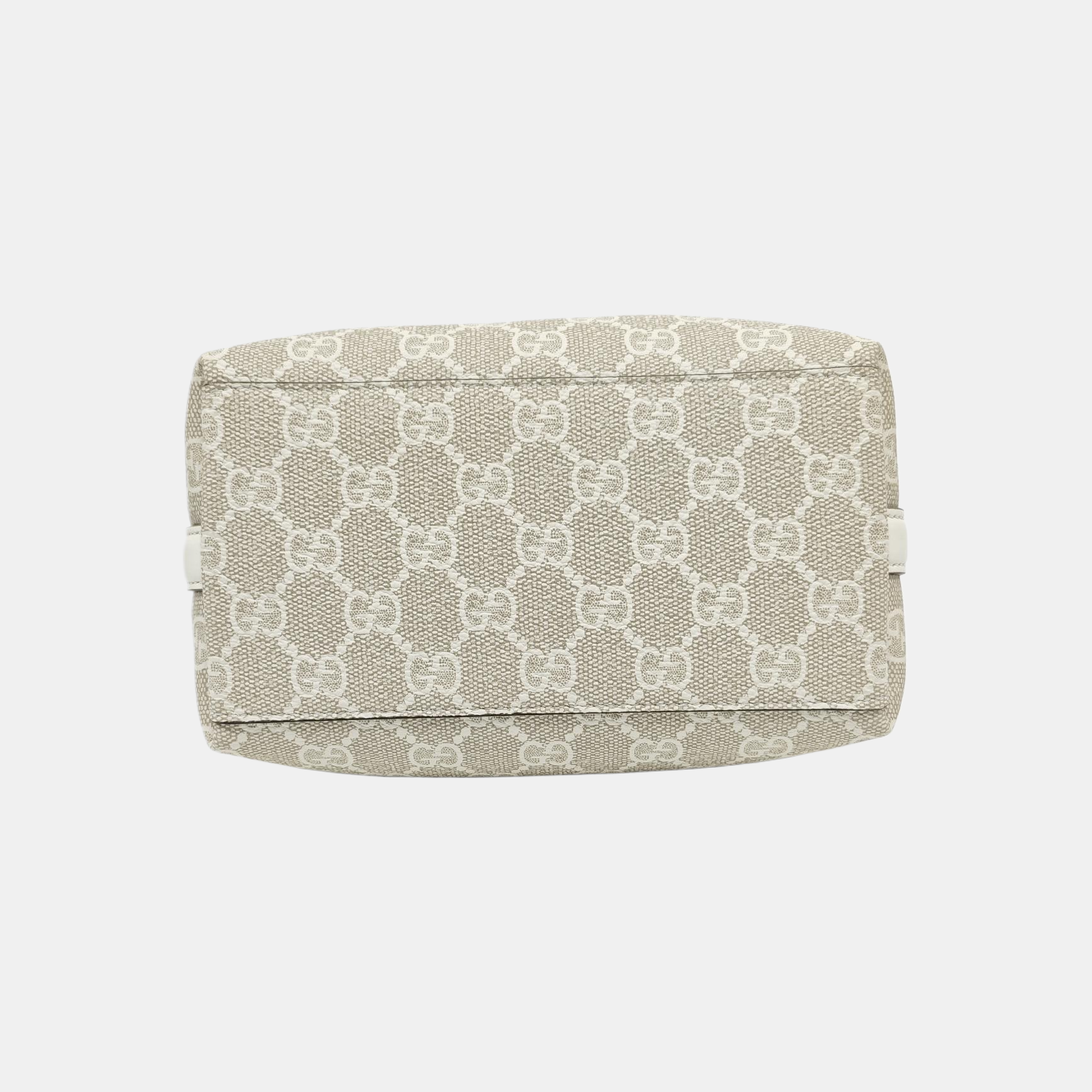 GG Emblem Small Monogram Coated Canvas Beige