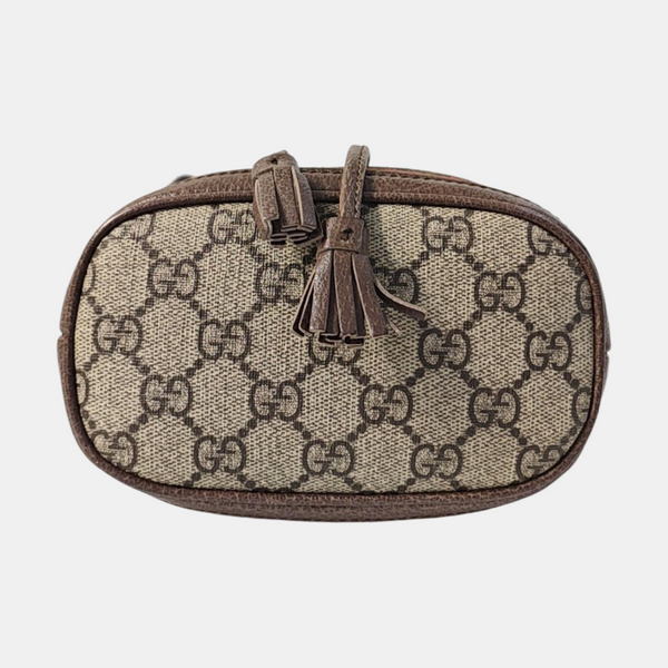 Ophidia Mini Monogram Coated Canvas Beige