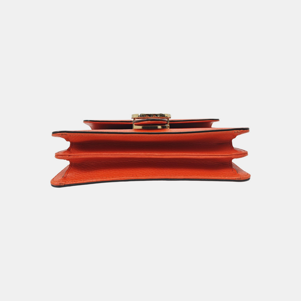 Interlocking G Small Calfskin Orange