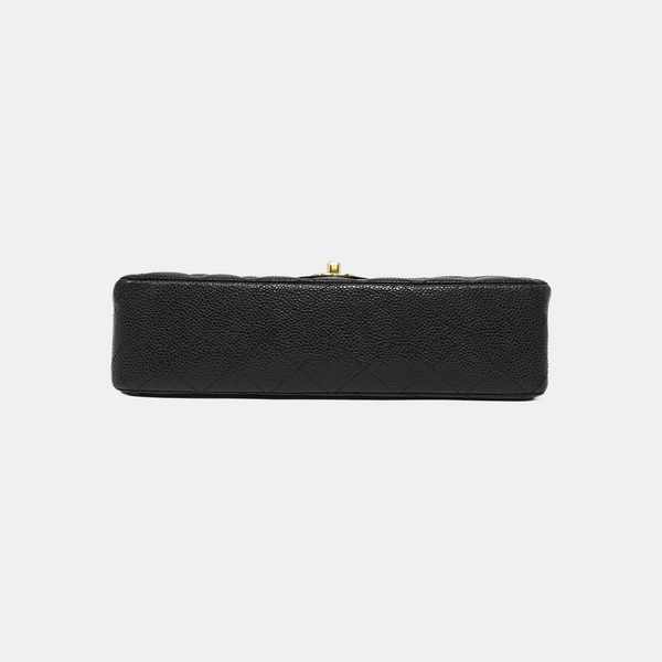 CLASSIC FLAP Medium Quilted Grained Calfskin Black