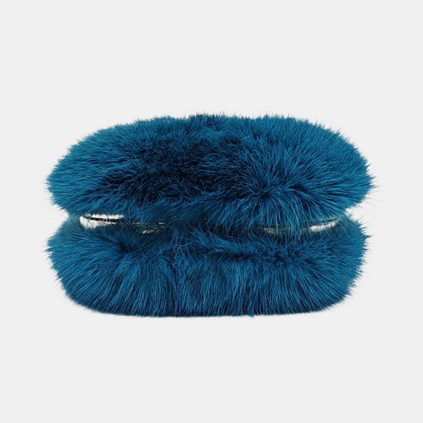 Fur Shoulder Bag Blue