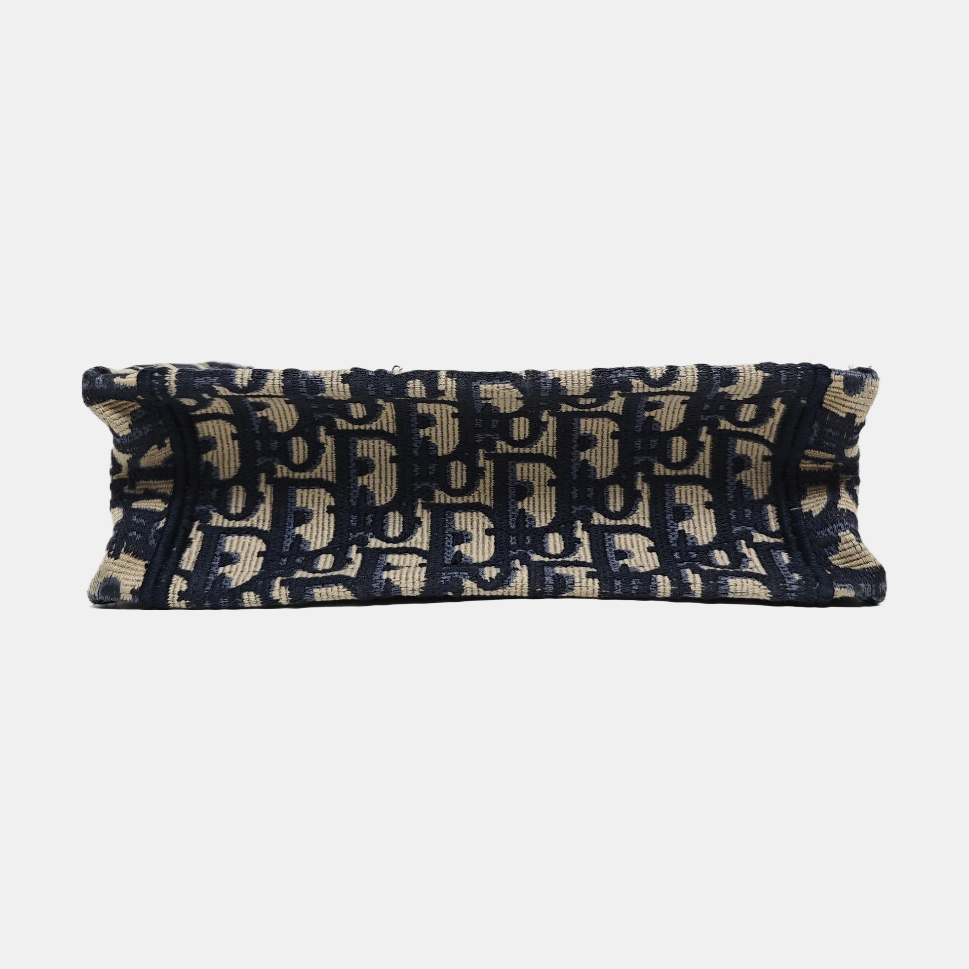 Book Tote Mini Oblique Canvas Blue