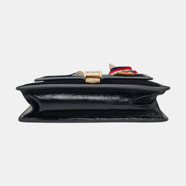 Sylvie Small Monogram Velvet Black