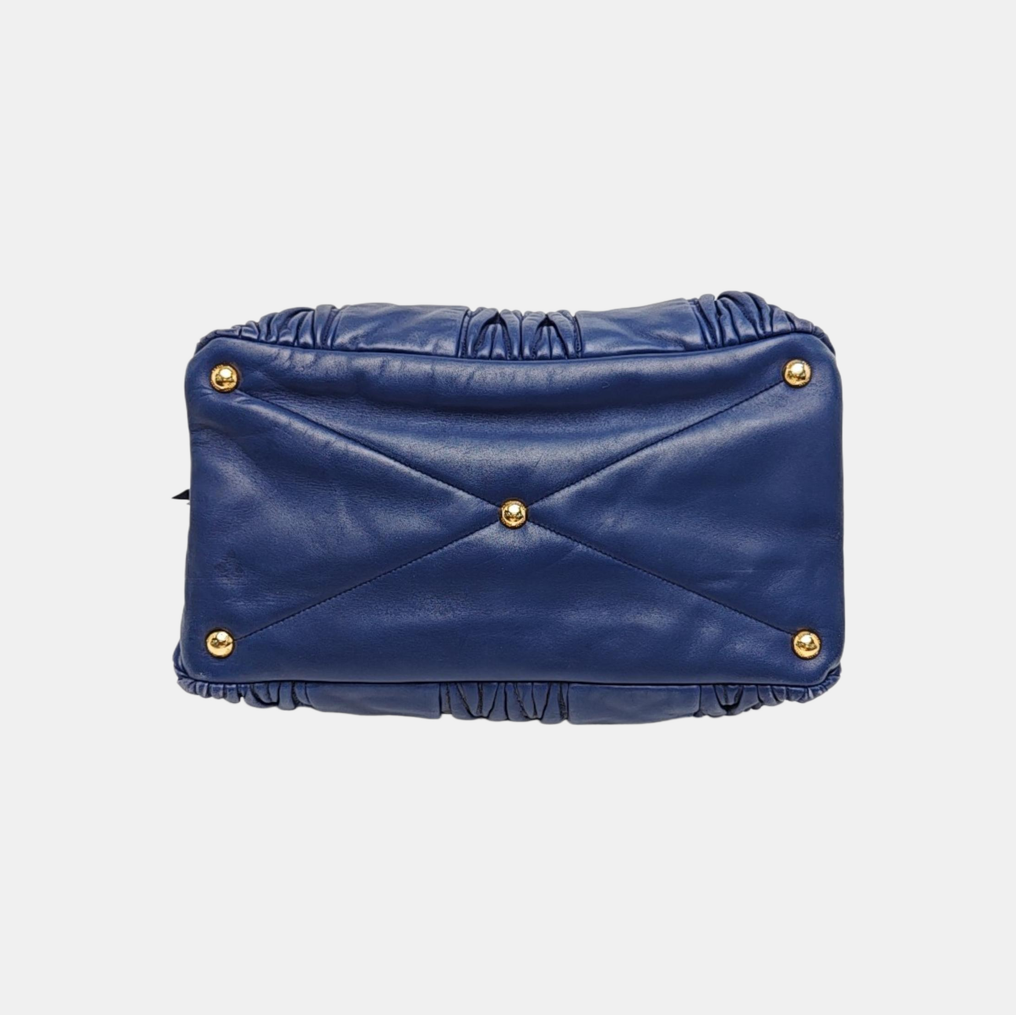 Quilted Lambskin Shoulder Bag Blue