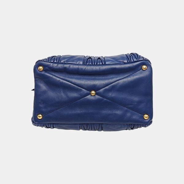 Quilted Lambskin Shoulder Bag Blue