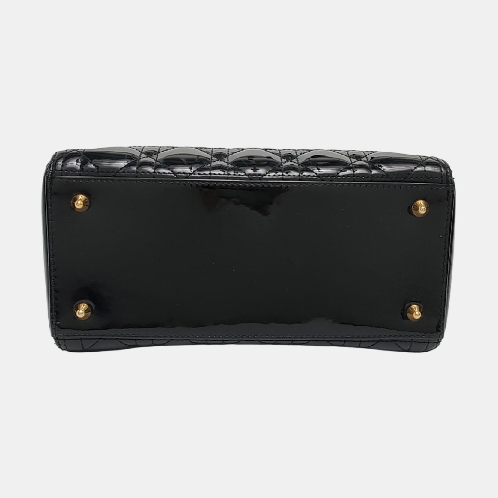 Lady Dior Medium Cannage Patent Leather Black