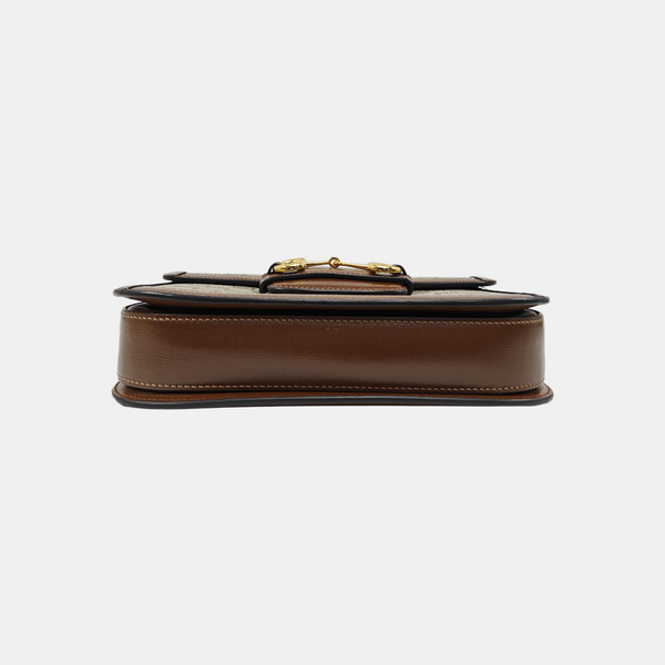 Horsebit 1955 Medium Monogram Coated Canvas Beige
