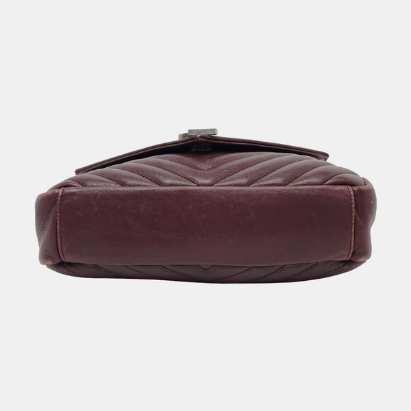COLLEGE Medium Chevron Lambskin Red