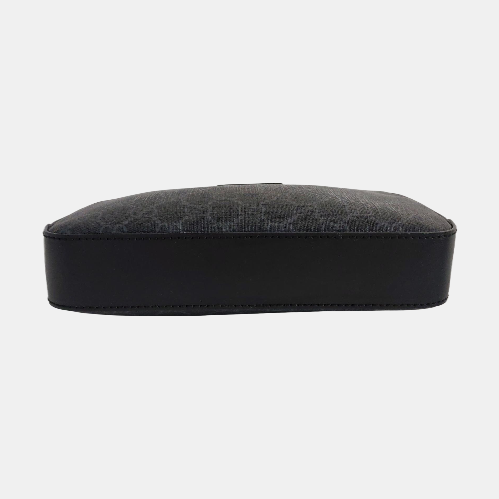 GG Supreme Small Monogram Coated Canvas Black