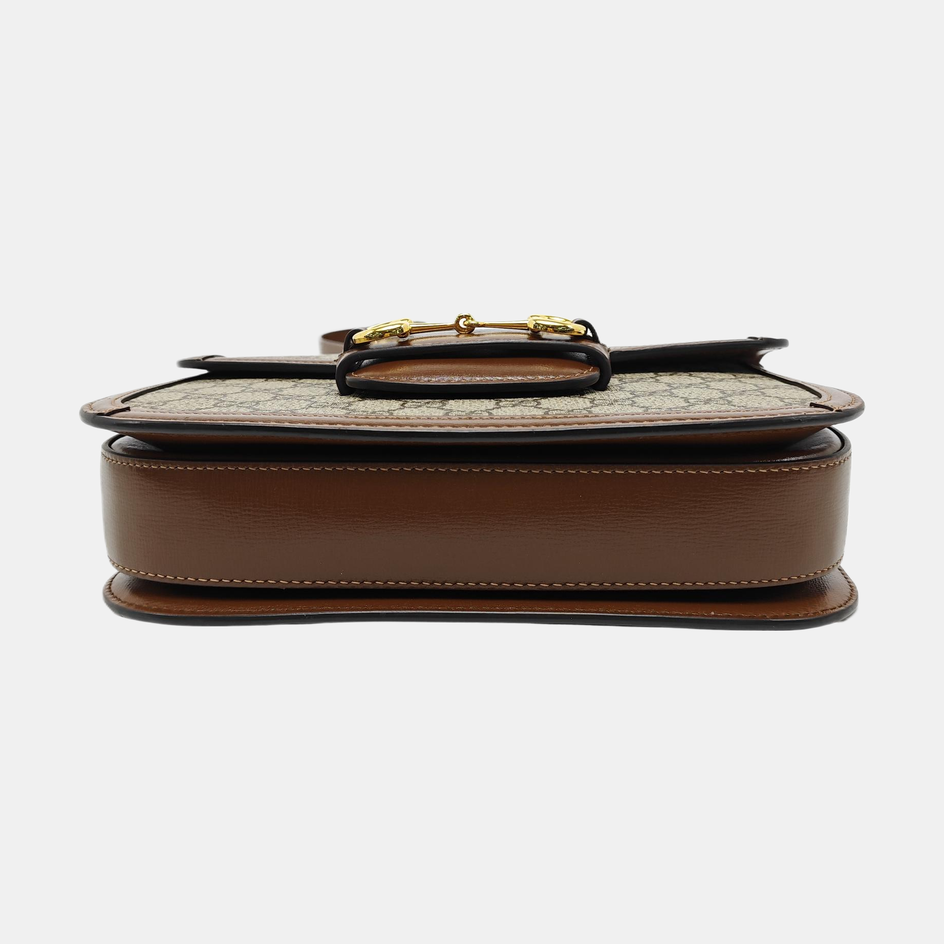 Horsebit 1955 Medium Monogram Coated Canvas Beige
