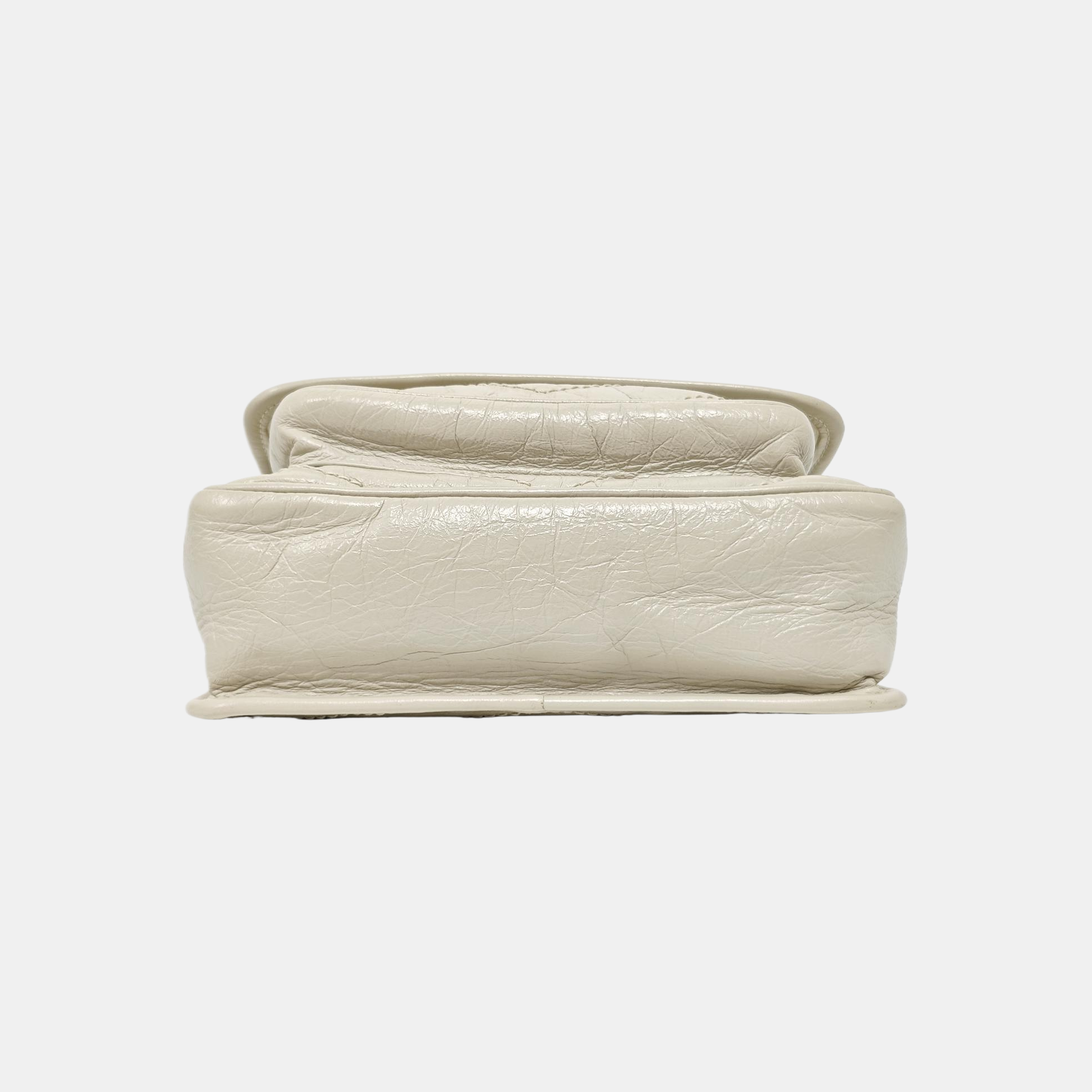 NIKI Small Chevron Calfskin White