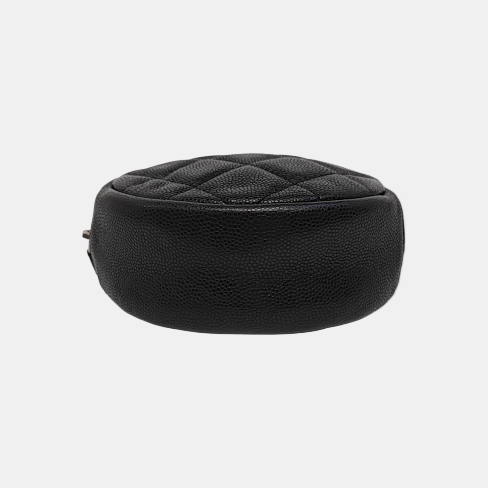 ROUND Quilted Grained Calfskin Black
