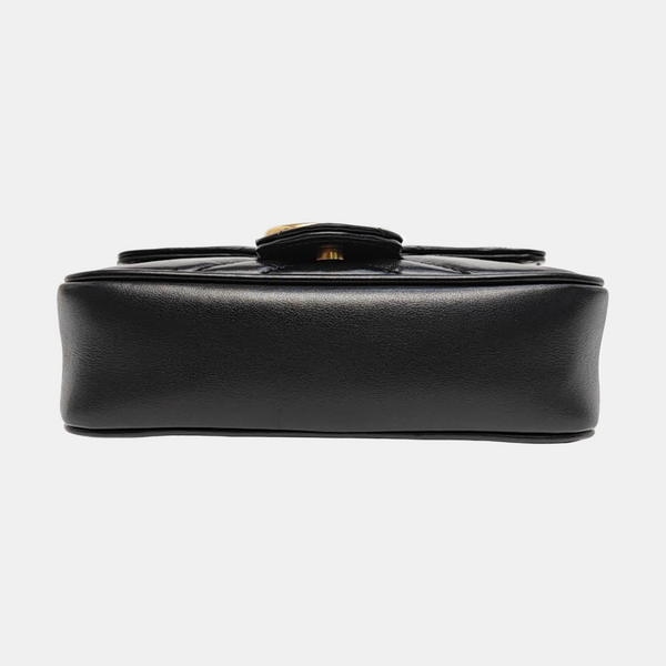 GG Marmont Mini Quilted Calfskin Black